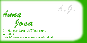 anna josa business card